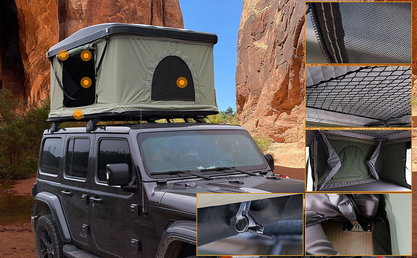 Trustmade Hard Shell Rooftop Tent 2mins Setup 100% Waterproof 50mm Mattress Pick Up Available Doba