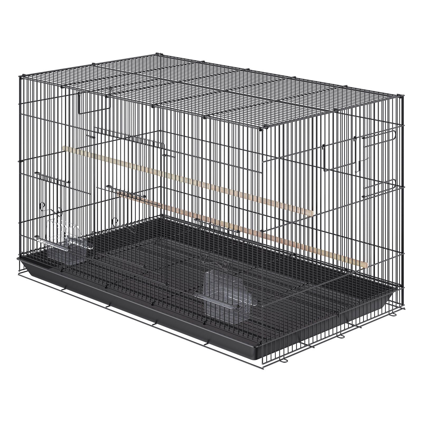 VEVOR 30-Inch Spacious Metal Bird Cage for Cockatiels, Parakeets, and Budgies with Rolling Stand and Easy-Clean Tray Doba