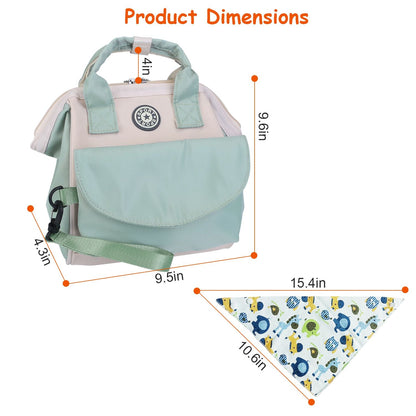 Baby Nappy Diaper Bag with 6 Pockets Burp Cloth Adjustable Shoulder Strap Detachable Small Bag Multifunctional Diaper Changing Bag with 2 Insulated Pockets Commute Bag for Mom Doba