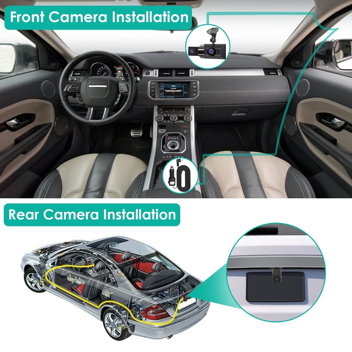 3-Channel 2K Car Dash Cam with GPS, WiFi, Night Vision & G-Sensor - Comprehensive Vehicle Safety Recorder Doba