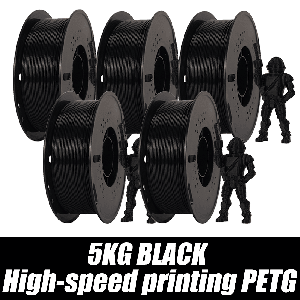 New HS-PETG Black 1.75mm Dimensional Accuracy+/-0.03mm 1-10KG 3D Printer Materials High-speed Printing 3D Printer Filament Doba