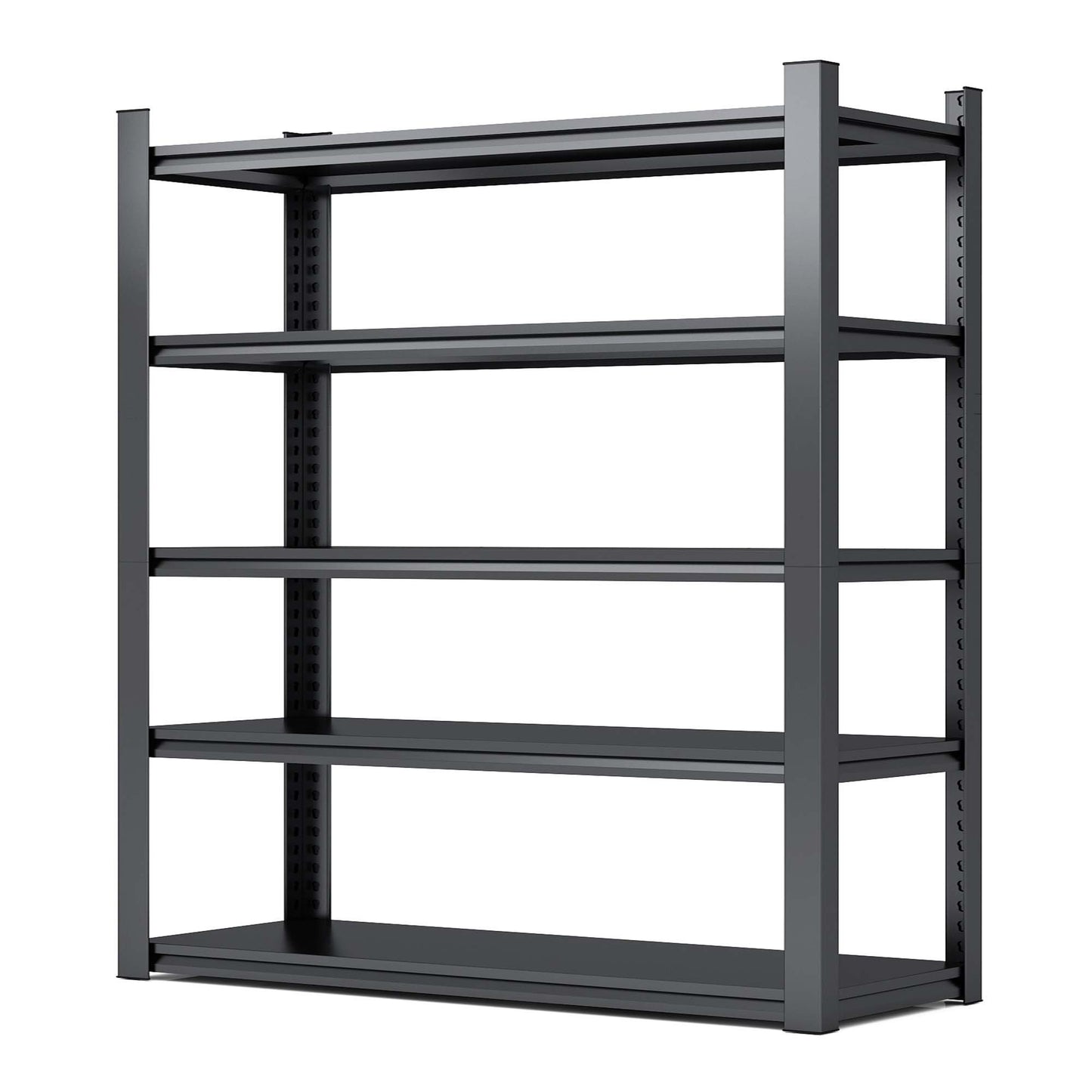 Heavy Duty 78"H 5-Tier Adjustable Metal Shelving Unit - 2000LBS Capacity Storage Rack for Garage, Kitchen, and More, Black Doba