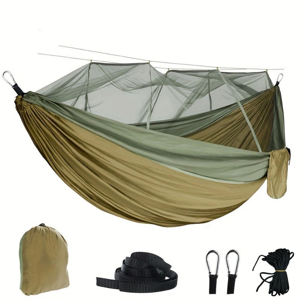 Camping Hammock with Mosquito Net, Portable Double Hammock Tent Load Two People with 2 Straps, Best for Outdoor Garden Hiking Travelable Double Hammock Tent Load Two People with 2 Straps, Best for Outdoor Garden Hiking Travel Doba