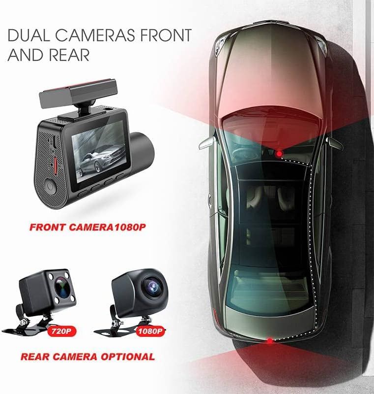 2-Channel 2K QHD +1080p Dash Cam with GPS, 140° Wide Angle, Super Night Vision, and 24-Hour Parking Monitoring Doba