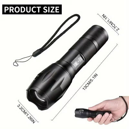 Zoomable High-Intensity LED Tactical Flashlight with 5 Modes, Waterproof and Portable for Camping, Hiking, Outdoor Adventures, and Emergency Situations Doba