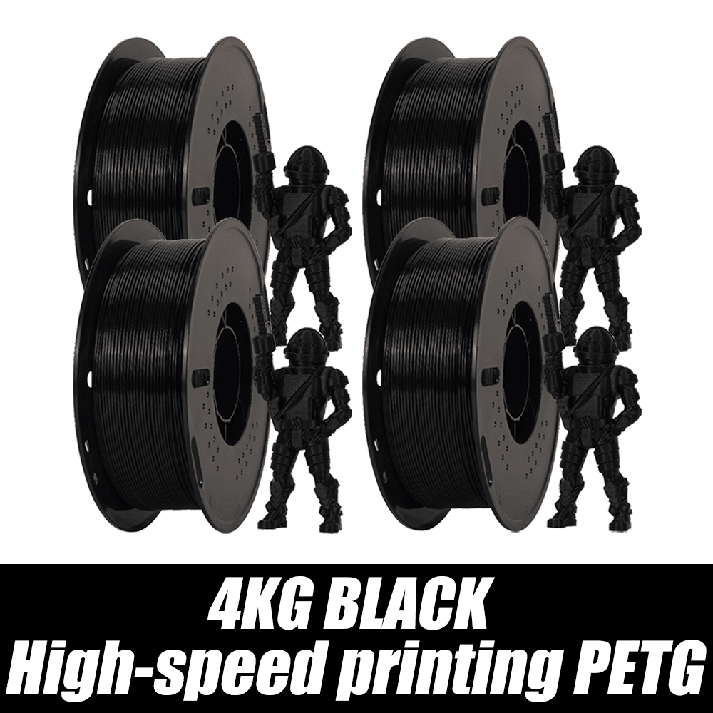 New HS-PETG Black 1.75mm Dimensional Accuracy+/-0.03mm 1-10KG 3D Printer Materials High-speed Printing 3D Printer Filament Doba