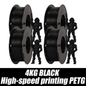 New HS-PETG Black 1.75mm Dimensional Accuracy+/-0.03mm 1-10KG 3D Printer Materials High-speed Printing 3D Printer Filament Doba