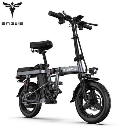 ENGWE T14 350W Folding Electric Bike - 14-inch City E-Bike with Triple Shock Absorber, 48V10A Battery, 25KM/H Speed