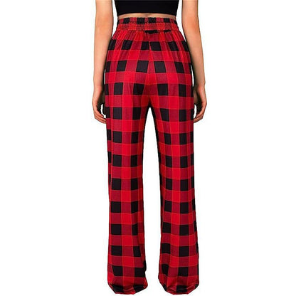 Women's Buffalo Plaid Pajama Pants Stretch Lounge Bottoms with Drawstring and Pockets Doba