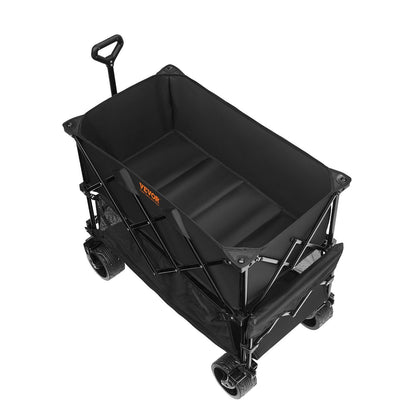 VEVOR Versatile Double Decker Collapsible Wagon with All-Terrain Wheels, 450 lbs Load Capacity - Perfect for Camping, Shopping, and Outdoor Adventures