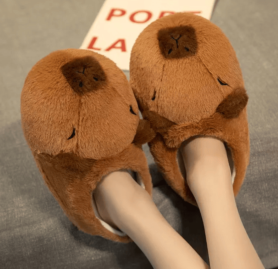 Adorable Cartoon Capybara Plush Cotton Slippers with Non-Slip Sole for Cozy Home Wear Doba