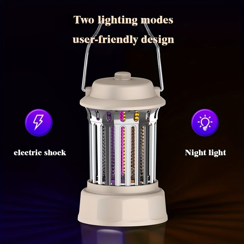 Rechargeable 360° Electric Insect-Repelling Camping Lantern & Bedroom Light - Mosquito & Fly Killer Doba