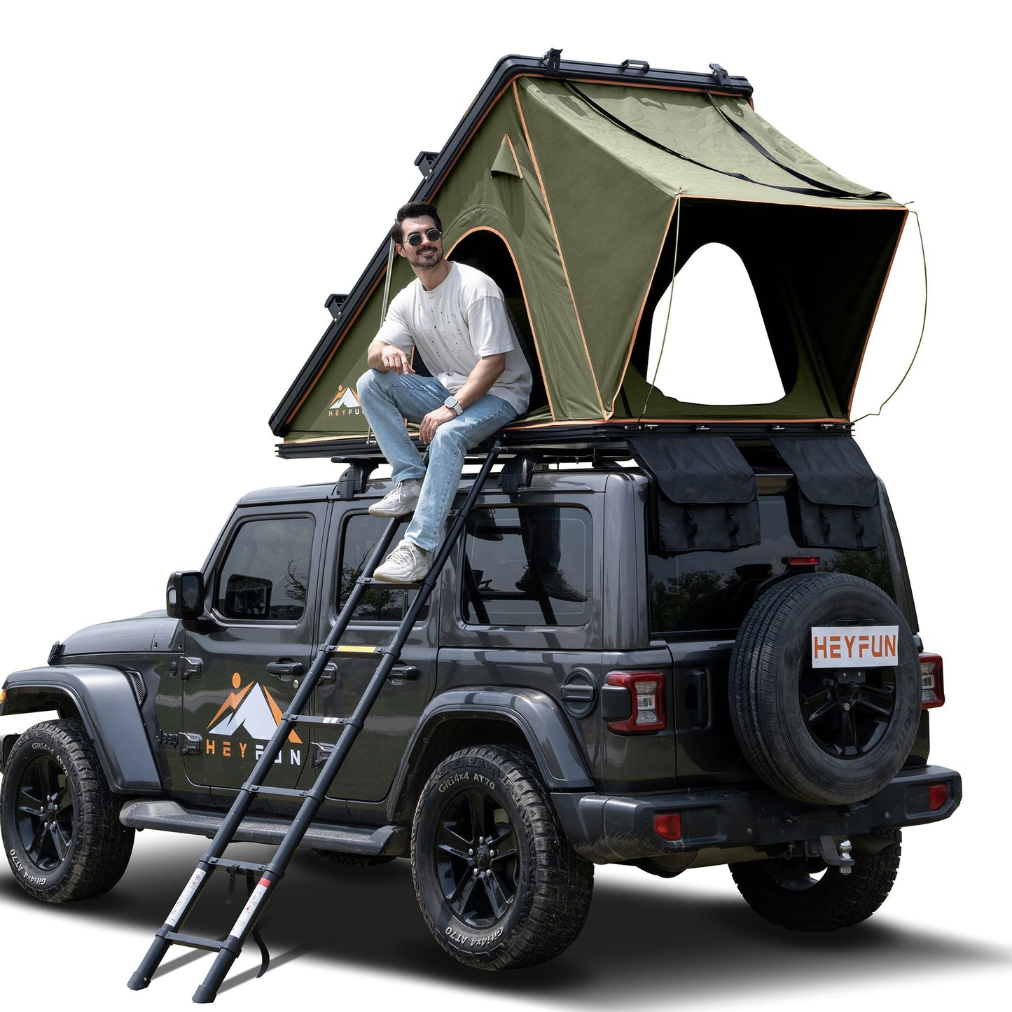 Explorer Rooftop Tent Hardshell with Luggage Racks&Replaceable Netting Rain Curtains, Truck Bed Tent for Camping, Pop Up Roof Top Tents for Truck Jeep SUV Car Van Wrangler Tacoma Doba