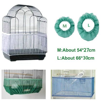 3-Pack Nylon Mesh Bird Cage Seed Catcher Cover for Medium and Small Birds - Soft, Easy to Clean, Airy Fabric Doba