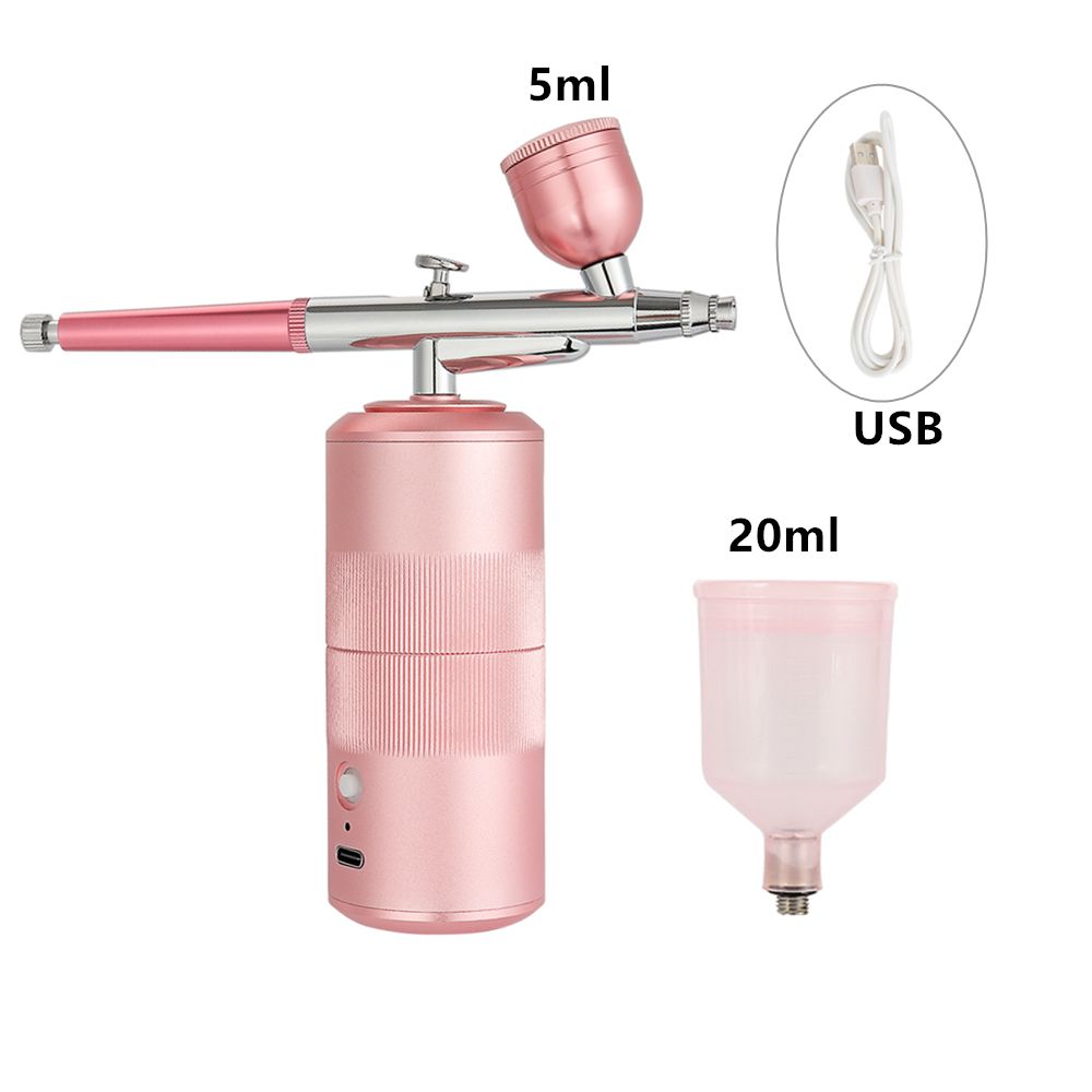 Portable Airbrush Compressor Kit for Nail Art, Tattoo, Crafting, and Cake Decoration with Nano Fog Mist Sprayer Doba