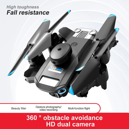 S69 Foldable RC Drone with HD Dual Cameras, 3 Batteries, WIFI FPV, 360° Obstacle Avoidance, Headless Mode – Ideal Gift for Kids and Adults Doba