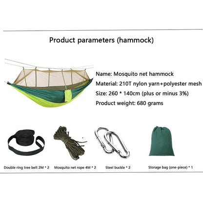 Camping Hammock with Mosquito Net, Portable Double Hammock Tent Load Two People with 2 Straps, Best for Outdoor Garden Hiking Travelable Double Hammock Tent Load Two People with 2 Straps, Best for Outdoor Garden Hiking Travel Doba