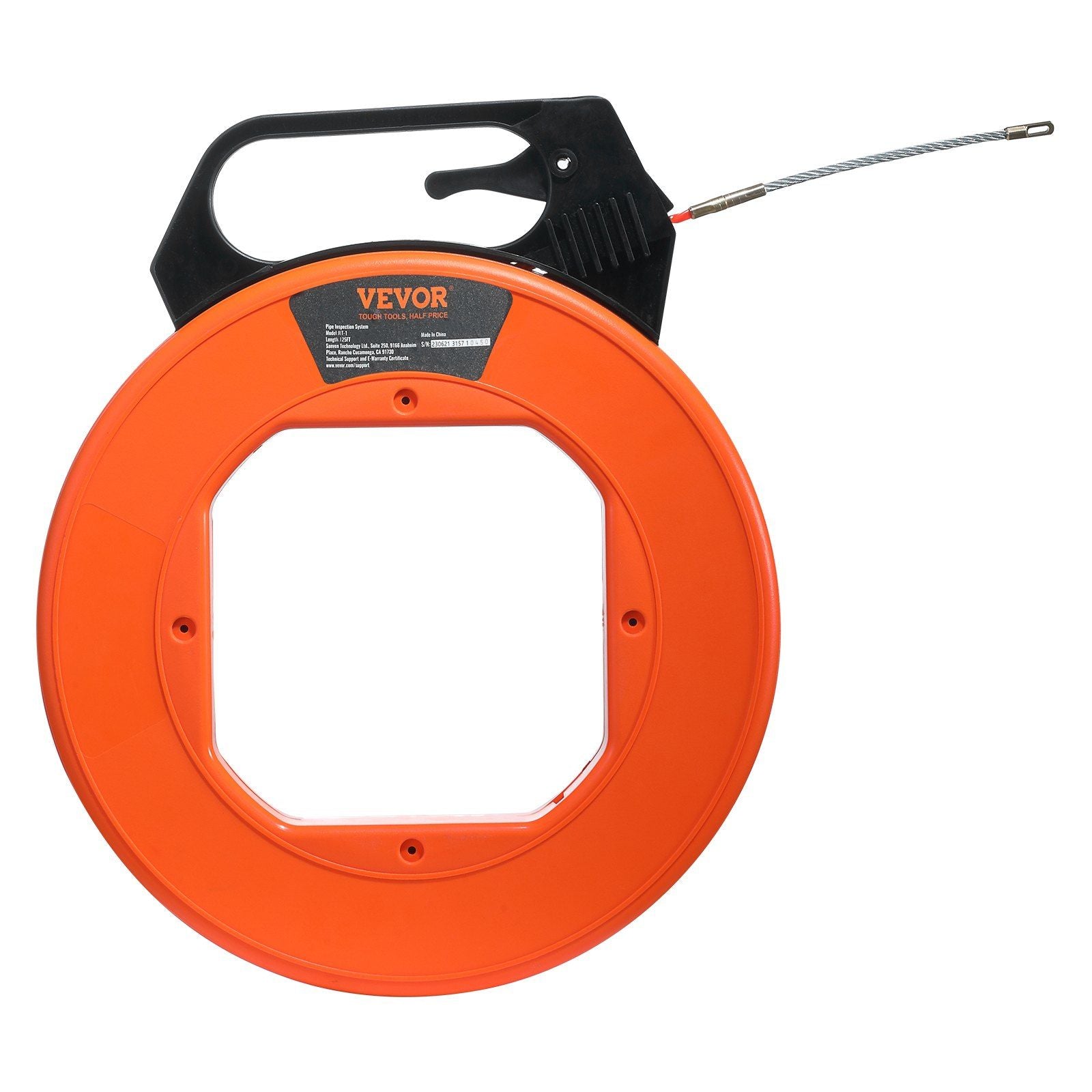 VEVOR 125ft Non-Conductive Fish Tape with Enhanced Grip and Durable Housing for Easy Cable Pulling Doba