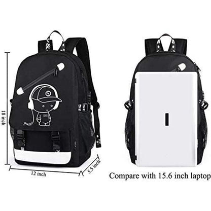 Luminous Backpack Noctilucent School Bags Daypack USB chargeing Port Laptop Bag Doba