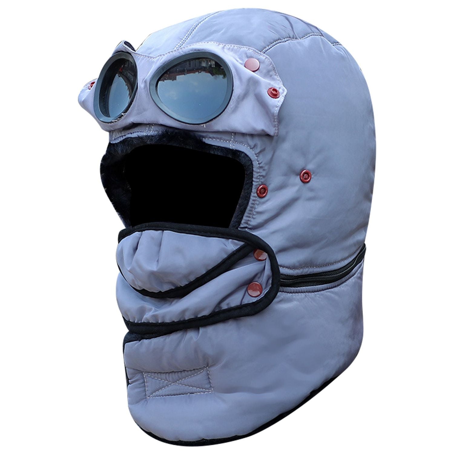 Unisex Warm Thermal Goggles Hat with Detachable Face Mask & Neck Flaps for Winter Activities Doba