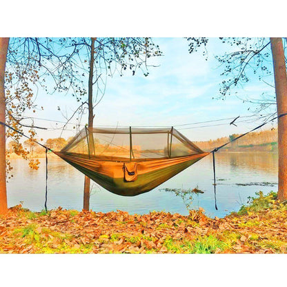 Camping Hammock with Mosquito Net, Portable Double Hammock Tent Load Two People with 2 Straps, Best for Outdoor Garden Hiking Travelable Double Hammock Tent Load Two People with 2 Straps, Best for Outdoor Garden Hiking Travel Doba