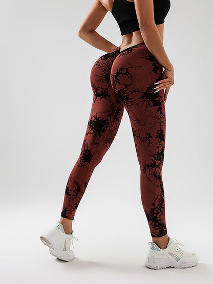 Tie Dye Slimming Yoga Leggings, Butt Lifting High Stretch Casual Fitness Yoga Pants, Women's Activewear Doba