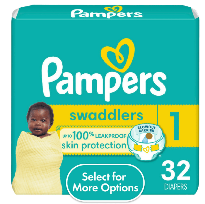 Pampers Swaddlers Diapers, Size 1, 32 Count (Select for More Options) Doba