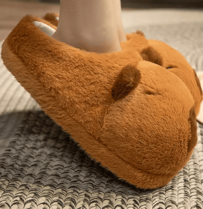 Adorable Cartoon Capybara Plush Cotton Slippers with Non-Slip Sole for Cozy Home Wear Doba