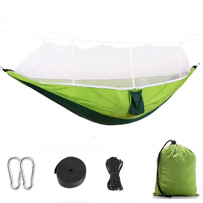 Camping Hammock with Mosquito Net, Portable Double Hammock Tent Load Two People with 2 Straps, Best for Outdoor Garden Hiking Travelable Double Hammock Tent Load Two People with 2 Straps, Best for Outdoor Garden Hiking Travel Doba