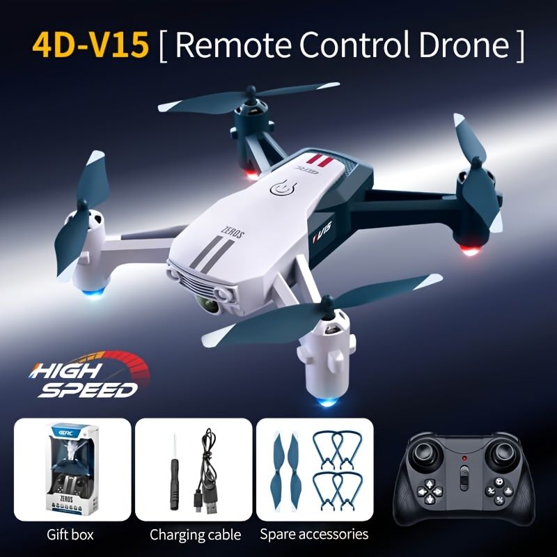 4DRC V15 Remote Control Drone, Quadcopter With Lights, Remote Control Flying Toys, Gifts For Children Doba