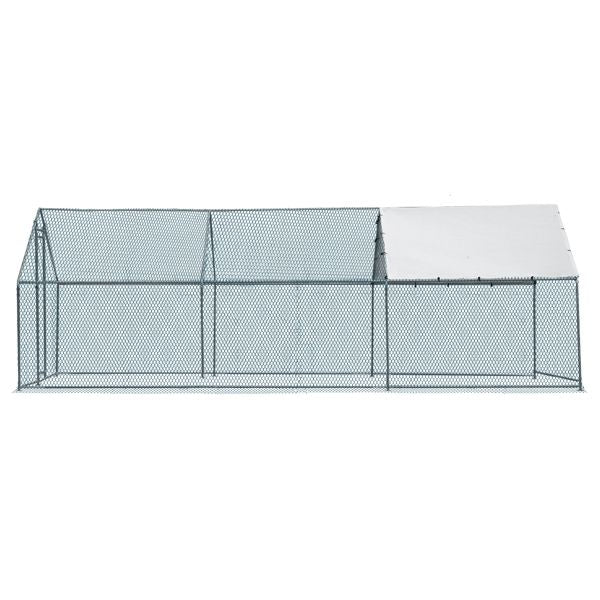 20 x 10 ft Large Metal Chicken Coop, Walk-in Poultry Cage Chicken Hen Run House with Waterproof Cover, Rabbits Cats Dogs Farm Pen for Outdoor Backyard Farm Garden Doba