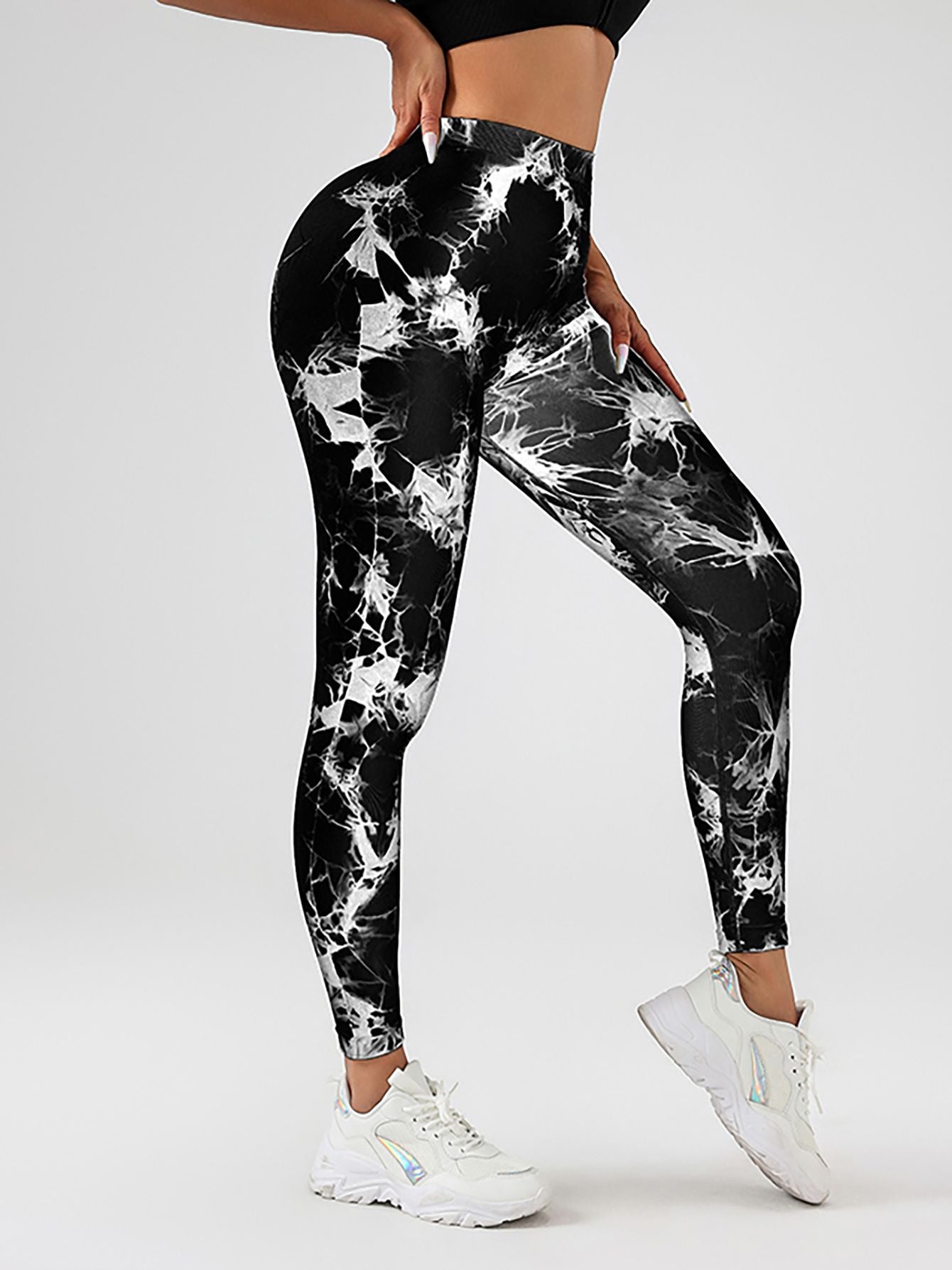 Tie Dye Slimming Yoga Leggings, Butt Lifting High Stretch Casual Fitness Yoga Pants, Women's Activewear Doba