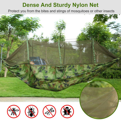 Camping Hammock with Mosquito Net, Portable Double Hammock Tent Load Two People with 2 Straps, Best for Outdoor Garden Hiking Travelable Double Hammock Tent Load Two People with 2 Straps, Best for Outdoor Garden Hiking Travel Doba