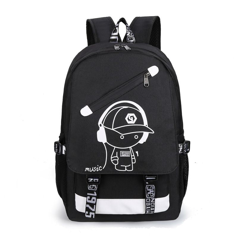 Luminous Backpack Noctilucent School Bags Daypack USB chargeing Port Laptop Bag Doba