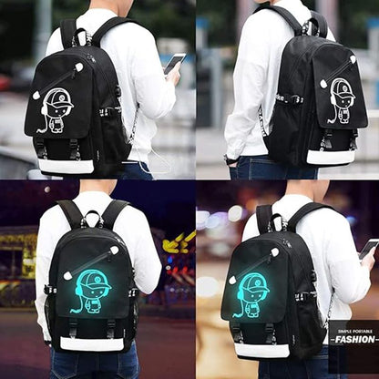 Luminous Backpack Noctilucent School Bags Daypack USB chargeing Port Laptop Bag Doba