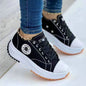 Classic White Canvas Shoes Women Sneakers Solid Lace-Up Casual Platform Shoes for Women Zapatos De Mujer Chaussure Femme Doba