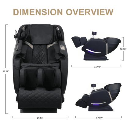 Full Body Massage Chair With Zero Gravity Recliner,with two control panel: Smart large screen & Rotary switch,spot kneading and Heating,Airbag coverage,Suitable for Home Office Doba