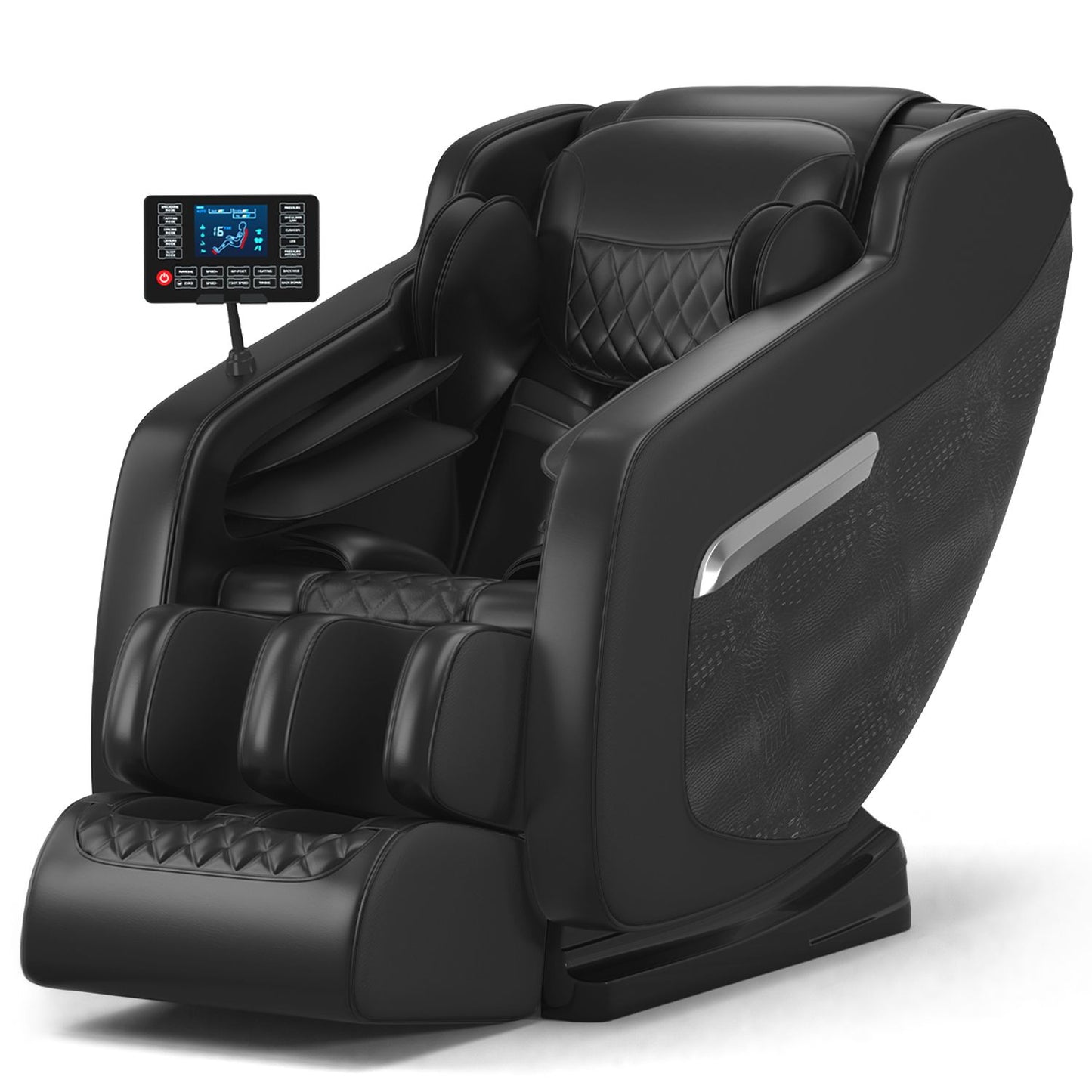 Massage chair, full body zero gravity recliner, with hip heating, foot massage and air massage system, suitable for mom/dad (pure black). Doba