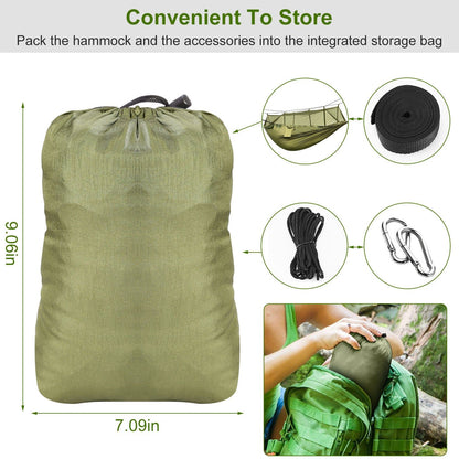 Camping Hammock with Mosquito Net, Portable Double Hammock Tent Load Two People with 2 Straps, Best for Outdoor Garden Hiking Travelable Double Hammock Tent Load Two People with 2 Straps, Best for Outdoor Garden Hiking Travel Doba