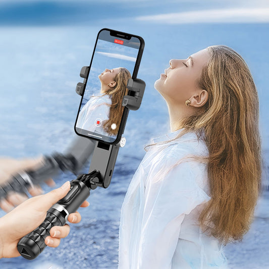 Gimbal Stabilizer For Smartphone, 2 Axis Selfie Stick Tripod With Face Tracking, 360° Rotation, 4 In 1 Portable Phone Tripod W/Extendable Stick Flexible Phone Tripod Stand Compatible With IPhone Doba