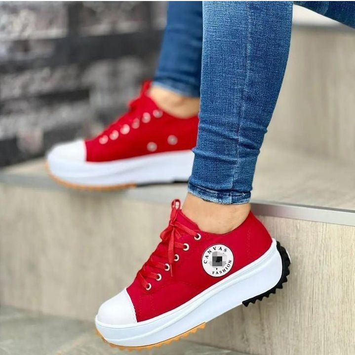 Classic White Canvas Shoes Women Sneakers Solid Lace-Up Casual Platform Shoes for Women Zapatos De Mujer Chaussure Femme Doba