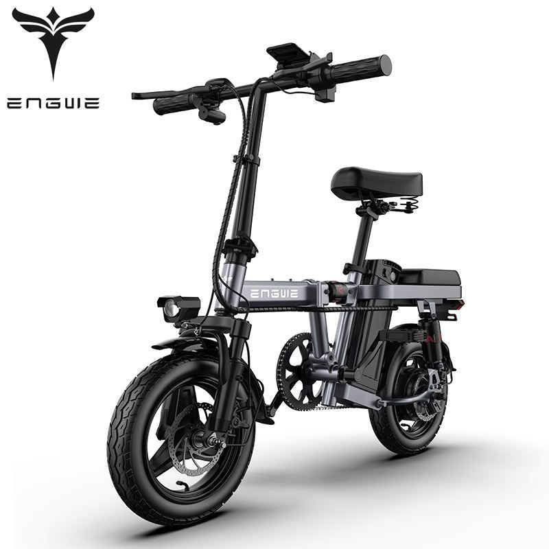 ENGWE T14 350W Folding Electric Bike - 14-inch City E-Bike with Triple Shock Absorber, 48V10A Battery, 25KM/H Speed