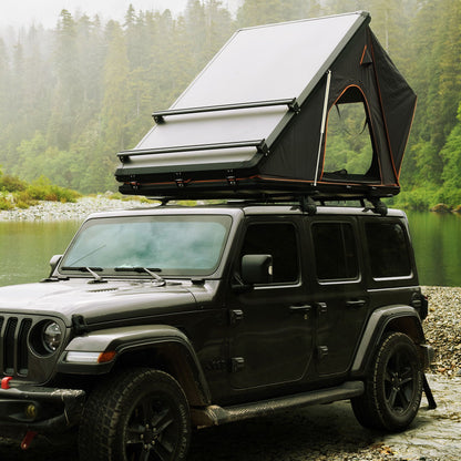 Trustmade Scout Plus Series Black Hard Shell Grey Rooftop Tent with Durable Aluminium Frame and Integrated Features Doba