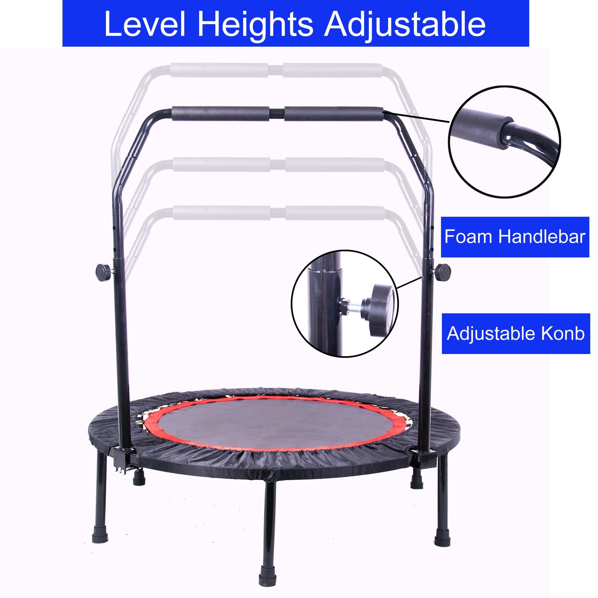 40 Inch Mini Exercise Trampoline for Adults or Kids Indoor Fitness Rebounder Trampoline with Safety Pad Max. Load 300LBS Doba