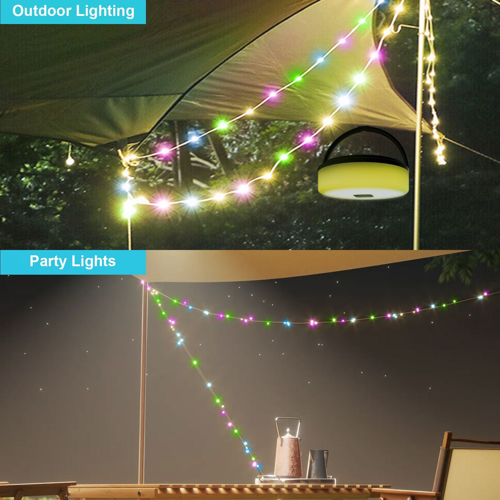 Solar-Powered 32.8 ft Waterproof LED Strip Lights with Remote Control for Outdoor Use - Perfect for Camping and Gardens Doba