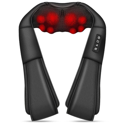 3D Shiatsu Neck and Back Massager with Infrared Heat, Adjustable Intensity Levels for Ultimate Pain Relief - Perfect for Home, Car, and Office Use Doba