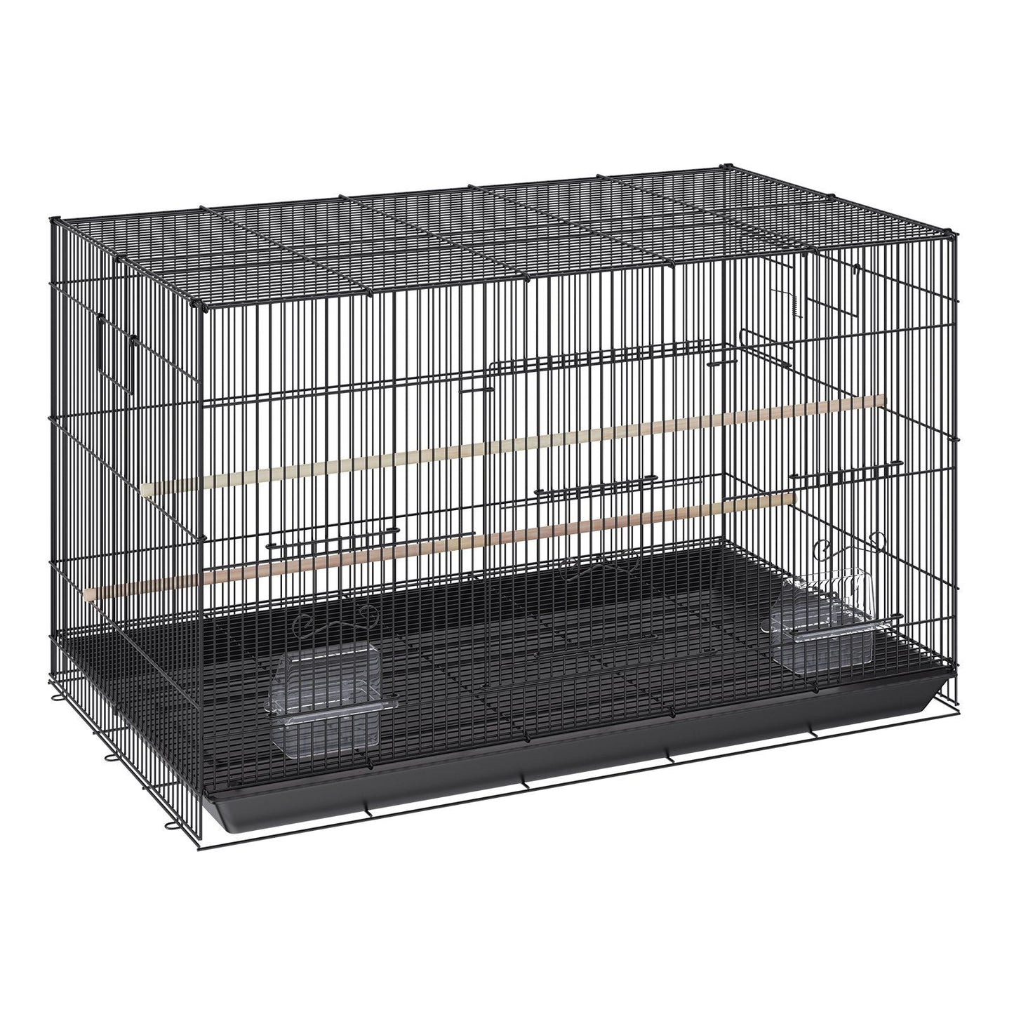 VEVOR 30-Inch Spacious Metal Bird Cage for Cockatiels, Parakeets, and Budgies with Rolling Stand and Easy-Clean Tray Doba