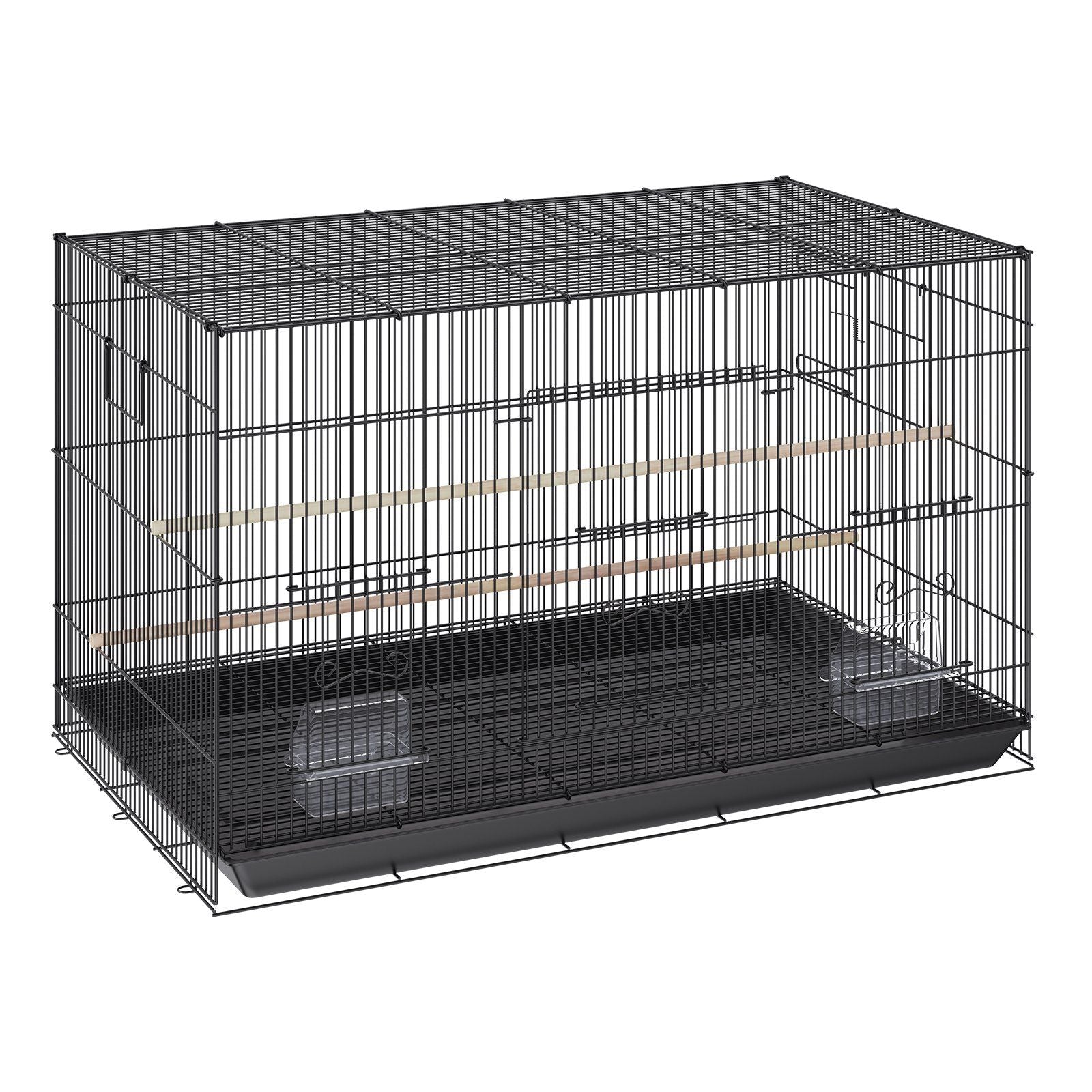 VEVOR 30-Inch Spacious Metal Bird Cage for Cockatiels, Parakeets, and Budgies with Rolling Stand and Easy-Clean Tray Doba