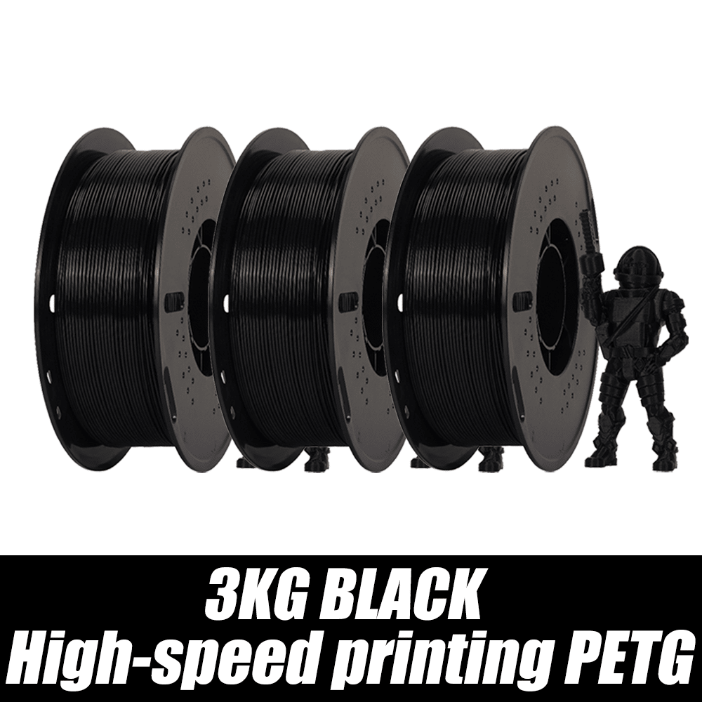 New HS-PETG Black 1.75mm Dimensional Accuracy+/-0.03mm 1-10KG 3D Printer Materials High-speed Printing 3D Printer Filament Doba