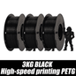 New HS-PETG Black 1.75mm Dimensional Accuracy+/-0.03mm 1-10KG 3D Printer Materials High-speed Printing 3D Printer Filament Doba